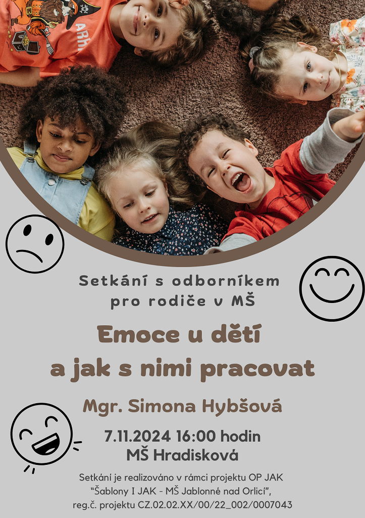 Emoce u dětí a jak s nimi pracovat MŠ Hradisková